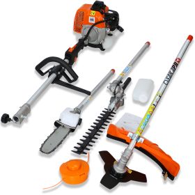 4-in-1 Multi-Functional Trimming Tool, 33CC 2-Cycle Garden Tool System with Gas Pole Saw, Hedge Trimmer, Grass Trimmer, and Brush Cutter EPA Compliant