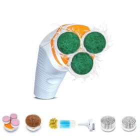 Skadu 6 in 1 Power Scrubber - Innovative Opposite Rotating Triple Action | Cordless Spin Scrub Brush | Up to 120 Minutes Battery | 100% Waterproof Ele