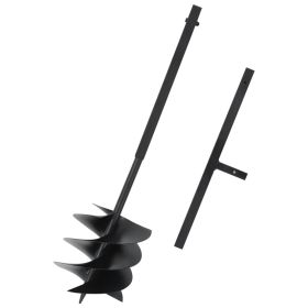 Ground Drill with Handle 9.8" Steel Black