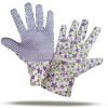 PUREVACY Jersey Cotton Garden Gloves for Women, 9 Inch, Pack of 12 Violet Floral Gardening Gloves Medium with PVC Dots, Durable Gardening Gloves for W