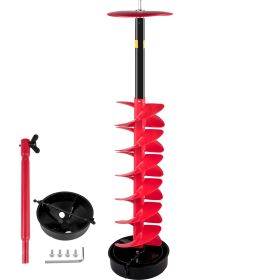 VEVOR Ice Drill Auger, 6" Diameter Nylon Ice Auger, 39" Length Ice Auger Bit,Auger Drill with 11.8" Extension Rod,Auger Bit w/Drill Adapter,Top Plate