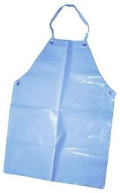 Disposable PVC Aprons. Pack of 12 Blue Vinyl Aprons 35" x 50". Die Cut Finish PVC Aprons 6 Mil. Unisex Waterproof and Tear Resistant Workwear. Protect