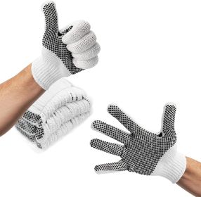 PVC String Knit Work Gloves 9.5 Size Pack of 480 Safety Work Gloves White Color with Black Dots. Coton Gloves for Warehouse Gardening Construction. Gl