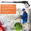 1/4in High Pressure Car Washer Sprayer 3000PSI Pressure Washer Gun Car Foam Sprayer with Jet Wand 5 Nozzle Tips M22-14 Connector