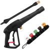 1/4in High Pressure Car Washer Sprayer 3000PSI Pressure Washer Gun Car Foam Sprayer with Jet Wand 5 Nozzle Tips M22-14 Connector