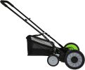 16-Inch Manual Reel Mower Adjustable 5-Blade Push Lawn Mower w/ Catcher (Four Wheeled)