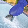 Ice Scraper Glove Car Windshield Snow Scraper Remover Glove Lined of Fleece Winter Ice Scraper Mitt