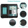 Rapid Charger Replacement Fit for Makita 14.4-18V Battery BL1860 BL1830 BL1850 with LCD Display USB Port