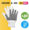 PVC String Knit Work Gloves 9.5 Size Pack of 480 Safety Work Gloves White Color with Black Dots. Coton Gloves for Warehouse Gardening Construction. Gl