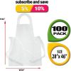 Pack of 100 White Polyethylene Aprons 28 x 46 Disposable Unisex Aprons 2 Mil Lightweight Industrial Poly Aprons 28x46 for Food Industry Cooking Painti