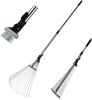 Garden Leaf Rake Adjustable Lightweight 62.6". Telescopic Metal Rake