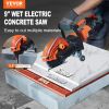 VEVOR Electric Concrete Saw, 9 in, 1800 W 15 A Motor Circular Saw Cutter with 3.5 in Cutting Depth, Wet/Dry Disk Saw Cutter Includes Water Line, Pump