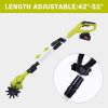 Bosonshop 20V Cordless Electric Garden Tiller/Cultivator Height Adjustable with 2.0 Ah Lithium Battery and Charger -Chartreuse