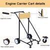 Outboard Boat Motor Stand, Engine Carrier Cart Dolly for Storage, 315lbs Weight Capacity, w/Wheels (wood)