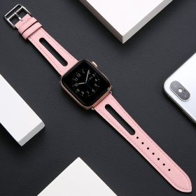 Watch Genuine Leather Kid Skin Soft Generation Tide Personality Breathable Women (Option: Pink-44mm456 generation SE)