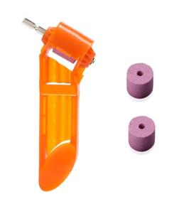 Portable Grinder Grinding Drill Bit Tool Grinding Twist Drill (Option: Orange-1PIECE 2STONES)