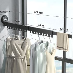 Wall-hung Invisible Suction Cup Balcony Folding Drying Rack (Option: 3Section folding hanger-1PC)