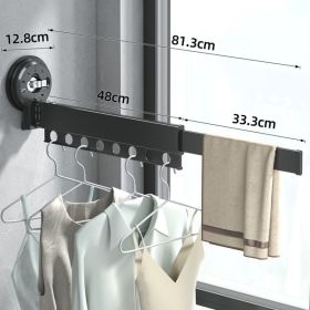 Wall-hung Invisible Suction Cup Balcony Folding Drying Rack (Option: 2Section folding hanger-1PC)