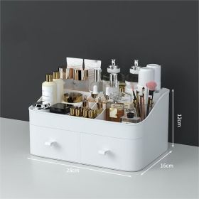 Toiletries Organizer Desktop Dresser Skin Care Shelf (Option: White-L)