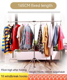 Removable Clothes Hanger Foldable And Portable Clothes Rack Selling Display Shelf Floor (Option: 165 Fixed Length)