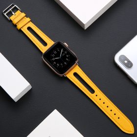 Watch Genuine Leather Kid Skin Soft Generation Tide Personality Breathable Women (Option: Yellow-44mm456 generation SE)