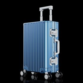 Fashion All-aluminum Magnesium Alloy Luggage (Option: Metallic Blue-20inches)