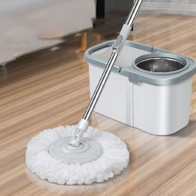 Rotary Mop Hand Free Household One Clean Flat Absorbent Mop (Option: Grey-Bucket Mop Bar 6tractors)