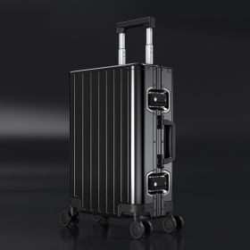 Fashion All-aluminum Magnesium Alloy Luggage (Option: Black-20inches)