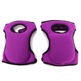 Gardening Knee Pads Garden Knee Protectors Adjustable Neoprene Caps Protective Cushion (Color: Purple)