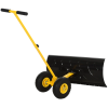 Adjustable Handle Outdoor Blade Rolling Snow Pusher Shovel With Wheels