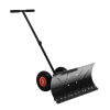 Adjustable Handle Outdoor Blade Rolling Snow Pusher Shovel With Wheels