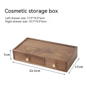 Solid Wood Cosmetics Storage Box Organizing Makeup Brush Drawer Rack (Option: Storage Box Lower Layer)