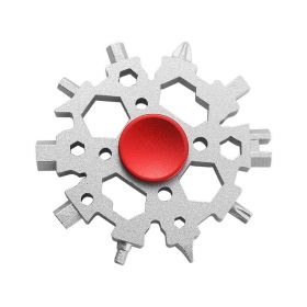 Fingertip Gyro Snowflake Wrench Multifunctional Fingertip Pressure Reduction Toy Repair Tool Snowflake Wrench (Option: Red Silver-Bit)