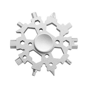 Fingertip Gyro Snowflake Wrench Multifunctional Fingertip Pressure Reduction Toy Repair Tool Snowflake Wrench (Option: All Silver-Multifunctional Wrench)