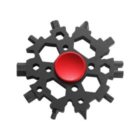 Fingertip Gyro Snowflake Wrench Multifunctional Fingertip Pressure Reduction Toy Repair Tool Snowflake Wrench (Option: Red Black-Multifunctional Wrench)