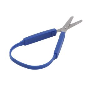 Ring Office Scissors Stationery Elastic For Students (Option: Blue-207cm)