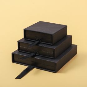 Anti-oxidation PE Film Jewelry Storage Box Color Film Suspension Box (Option: Black Touch Paper-7 √ó 7 √ó 2cm)