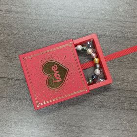 Anti-oxidation PE Film Jewelry Storage Box Color Film Suspension Box (Option: LOVE LOVE Red-7 √ó 7 √ó 2cm)